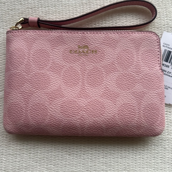 🩷 coach Corner Zip Wristlet In Signature Canvas 🎀 - Picture 4 of 7